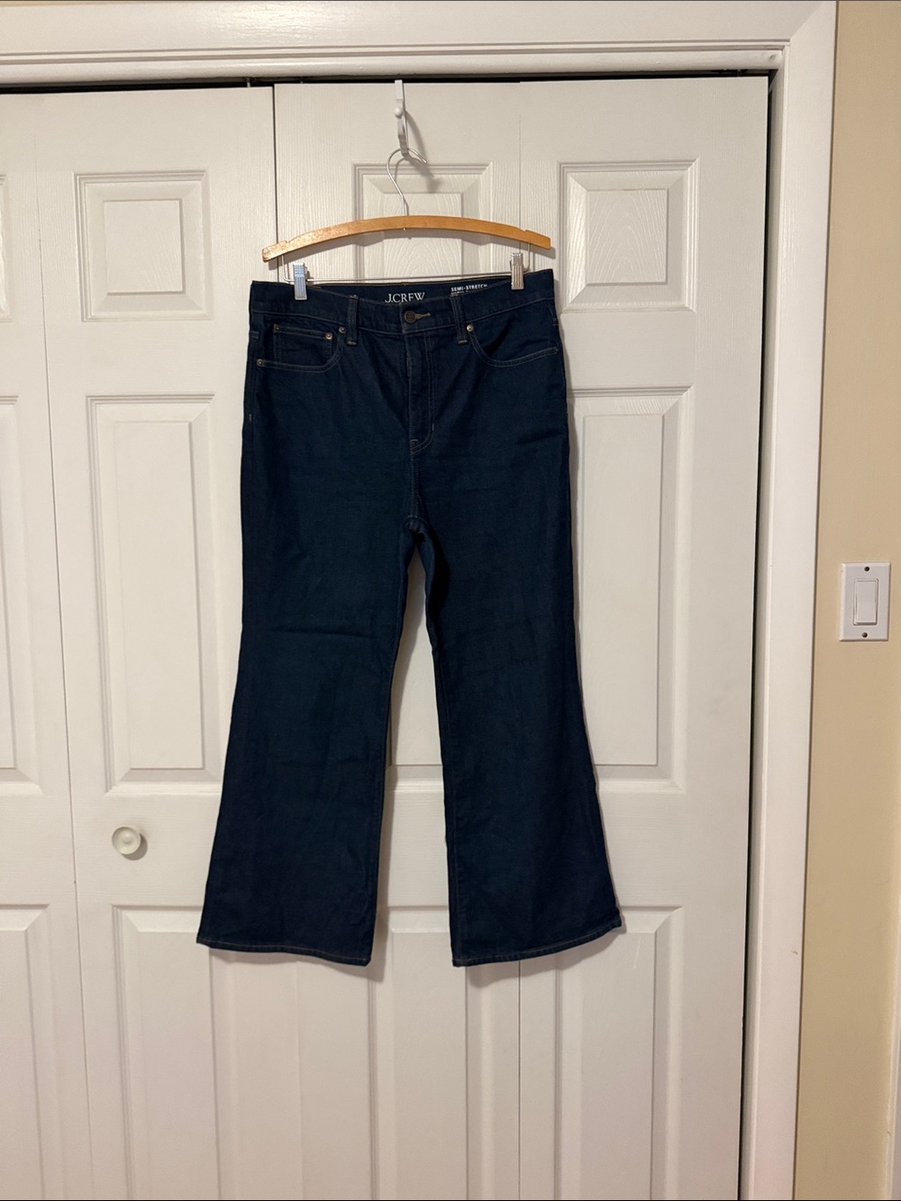 J. Crew Navy Flared Wide-Leg Jeans